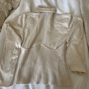 Zara Cream Ribbed Turtleneck